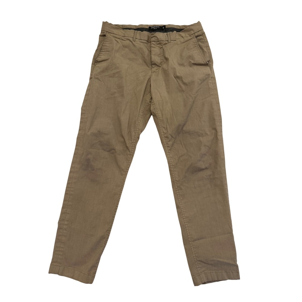 Nordstrom Mens Slim Fit Chino Pants 33x30 Tan Casual Smart Office Preppy Work